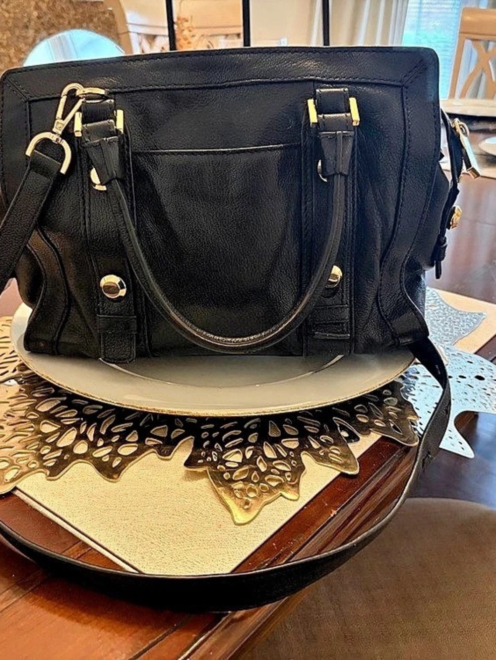Michael Kors Black Leather Shoulder Bag